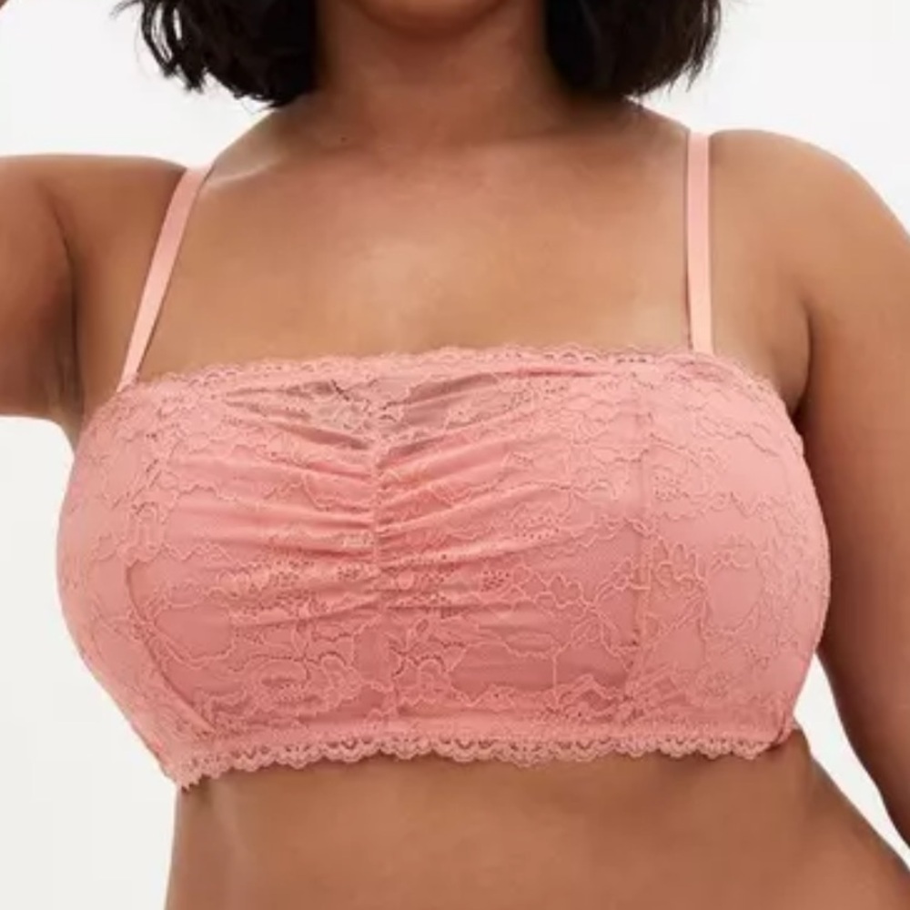 Torrid Coral Lace Lightly Padded Bandeau | Size 4